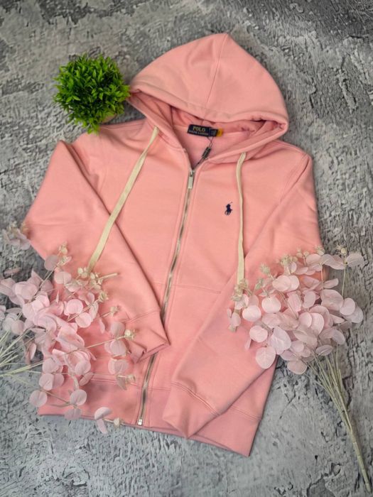 Зіп-худі Polo Ralph Lauren чоловіча рожева зіпка Поло Ральф Лоурен