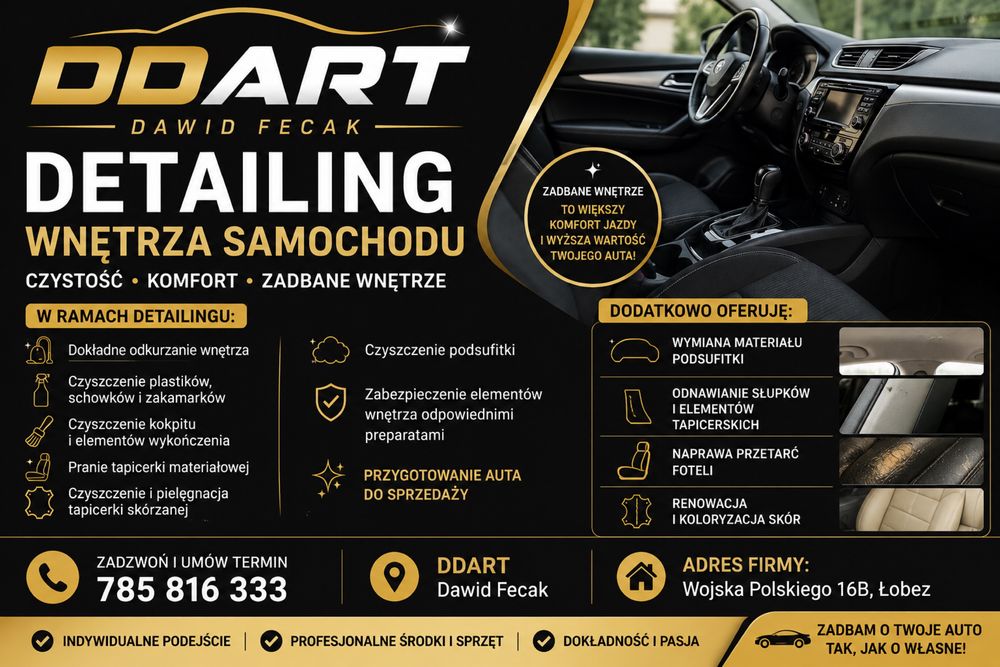 Auto car Detailing wnetrz samochodów i naprawa fotela OPIS Łobez Drawsko Świdwin Resko i okoloce