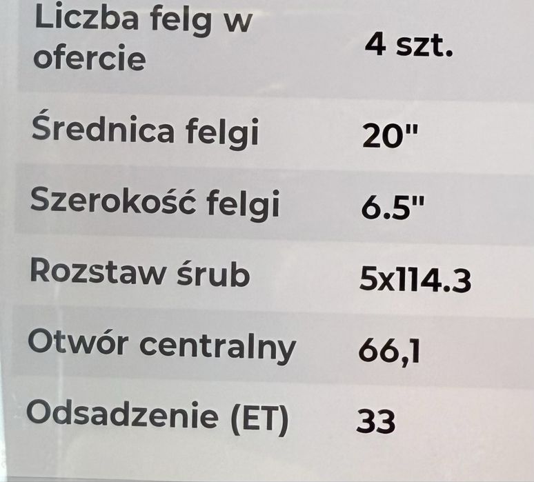 Felgi 20” uzywane