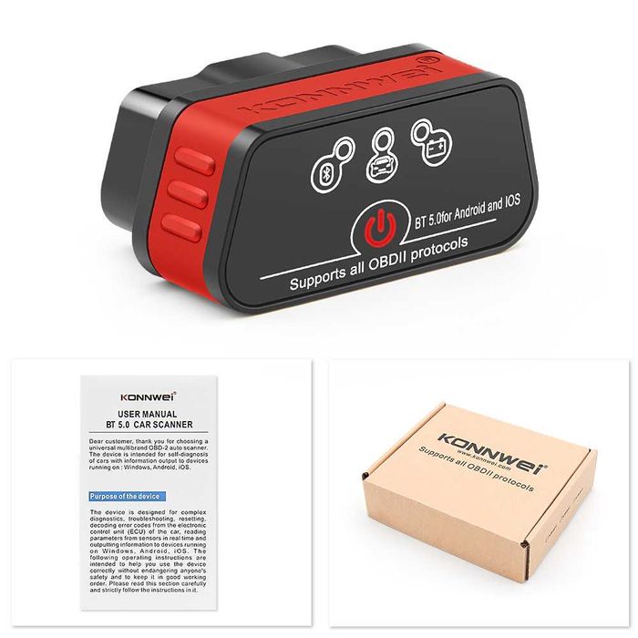 KONNWEI KW901 Bluetooth 5.0 interfejs diagnostyczny dla iPhone Android