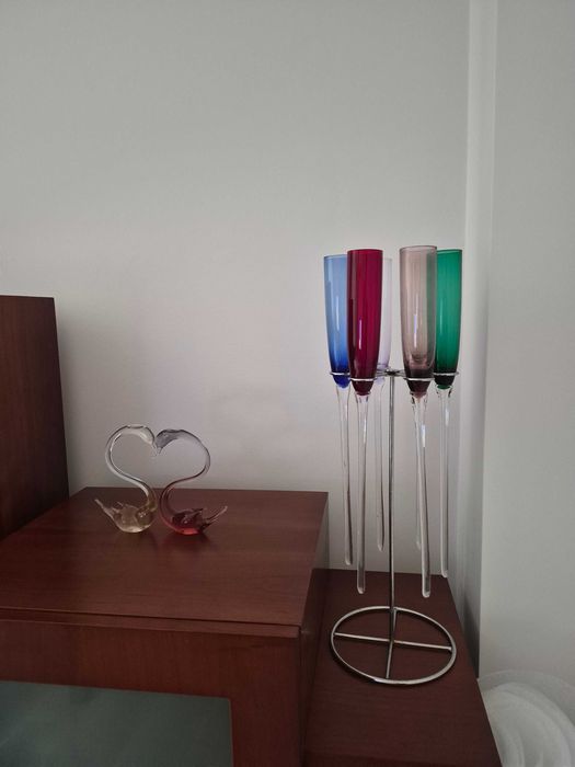 Copos champanhe vidro soprado vintage