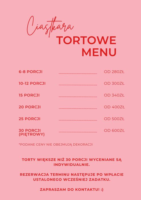 Torty | Ciasta | Słodki stół | Wesele | Komunia | Urodziny | Świeta