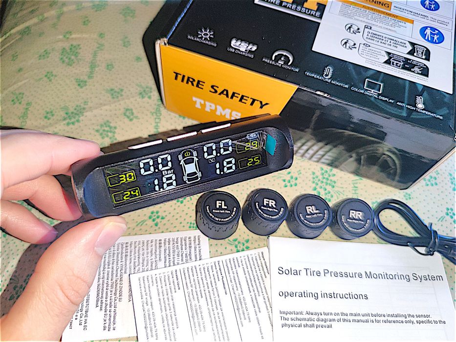 Система контроля давления в шинах TPMS с солнечной панелью (Беспроводной датчик давления)