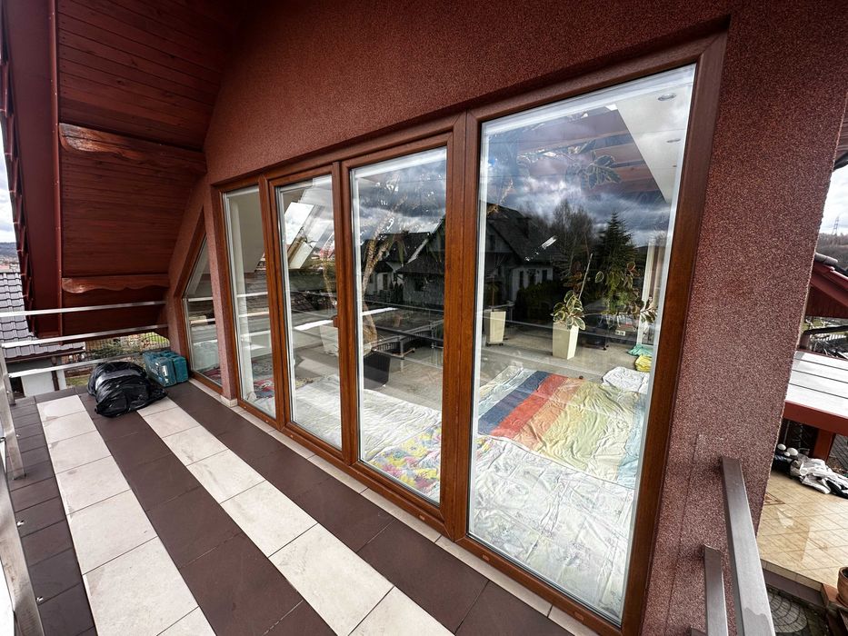 ZESTAW OKIEN PCV Złoty Dąb + Rolety | Przesuwne, Witryny, Skośne