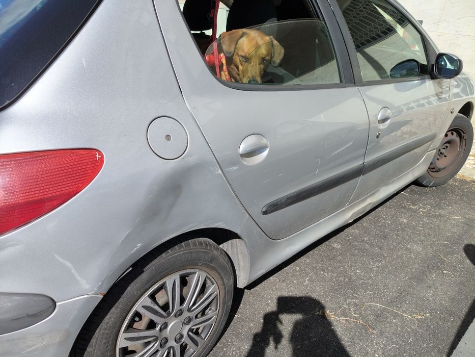 Peugeot 206 cinza 
Tem sensores de estacionamento na retaguarda 
Rádio com micro sistema mãos livres
Inspeção até 27/12/2026 sem qualquer anotação