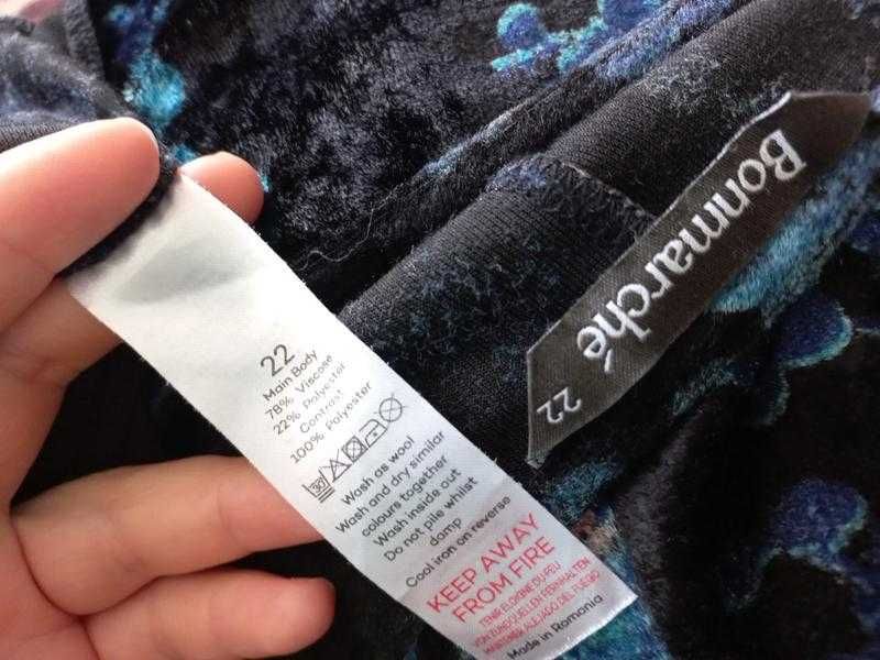 Новая блуза большого размера 56-58-60 панбархат Bonmarché Франция