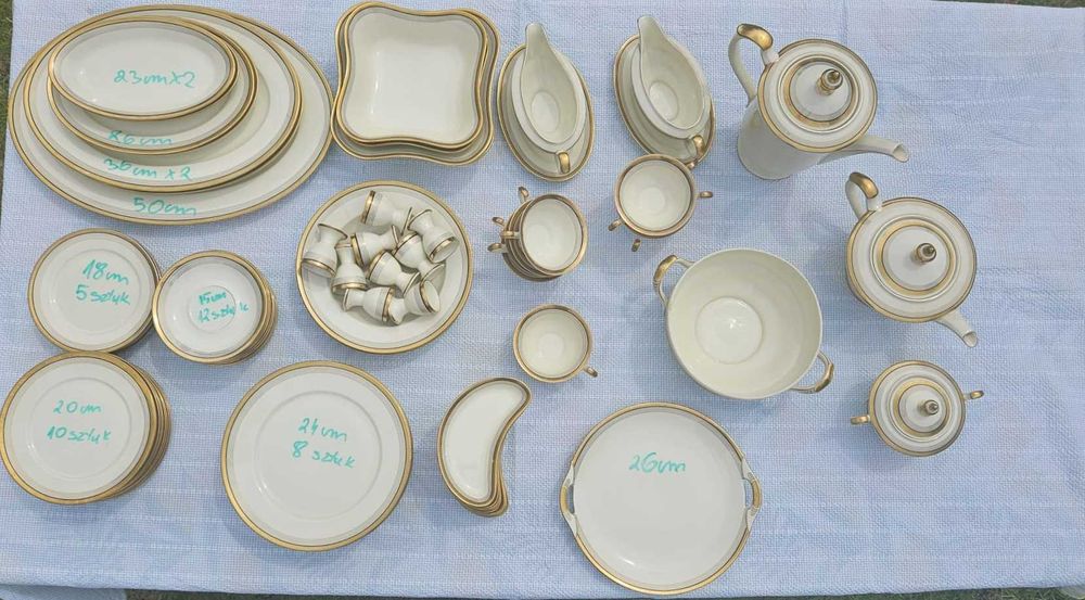 Duży piękny zestaw kawowy obiadowy -  porcelana eschenbach!!