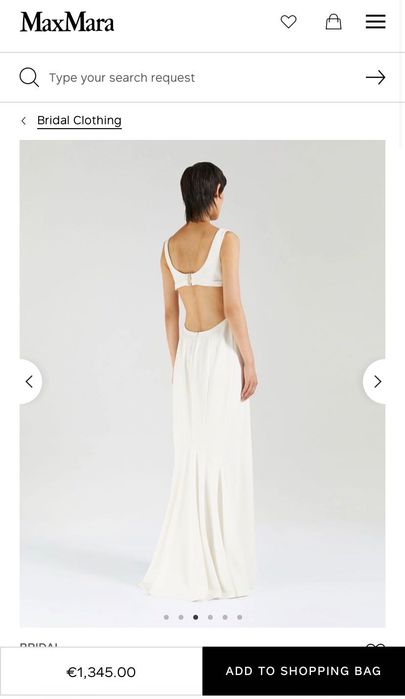 Vestido de Noiva Max Mara XS NOVO