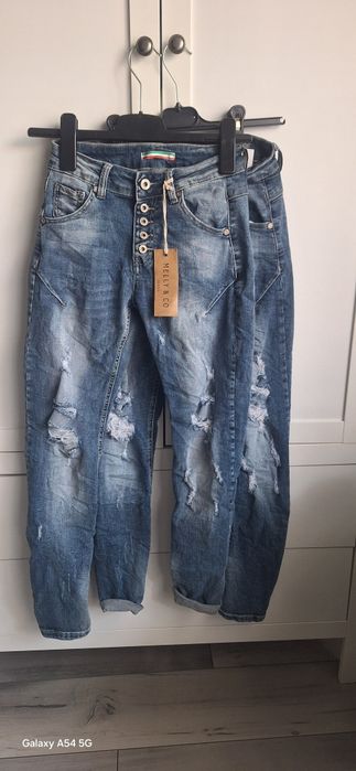 Spodnie jeans r S- 2 sztuki