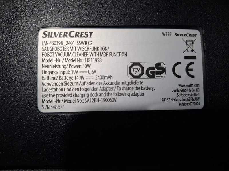 Aspirador Robot da Silvercrest