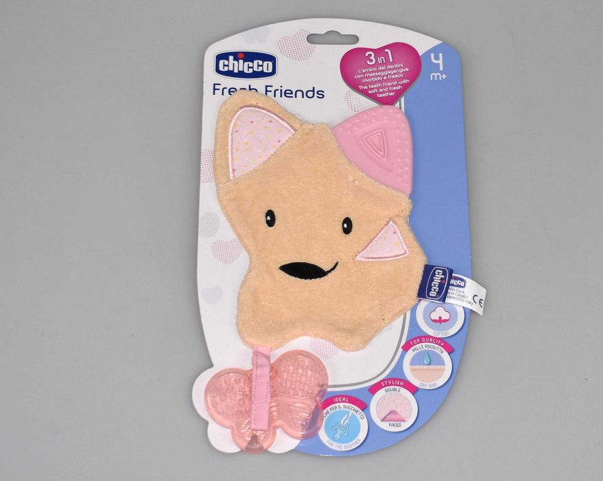 Chicco Gryzak z maskotką 4m+  Różowy