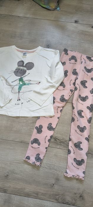 Dwa komplety legginsy ocieplane i długi rękaw