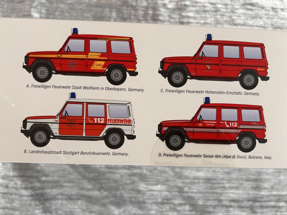 Samochód straż pożarna Mercedes Benz G230 model Italeri 3663