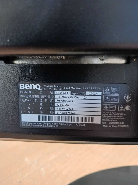 Monitor Benq model GL950