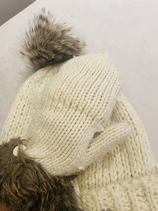 Komplet czapka i rękawiczki RIVER ISLAND beżowy