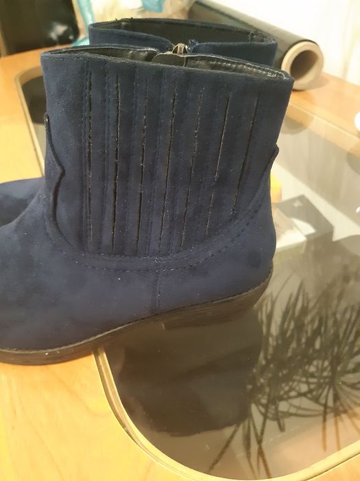 Botki granatowe zamszowe