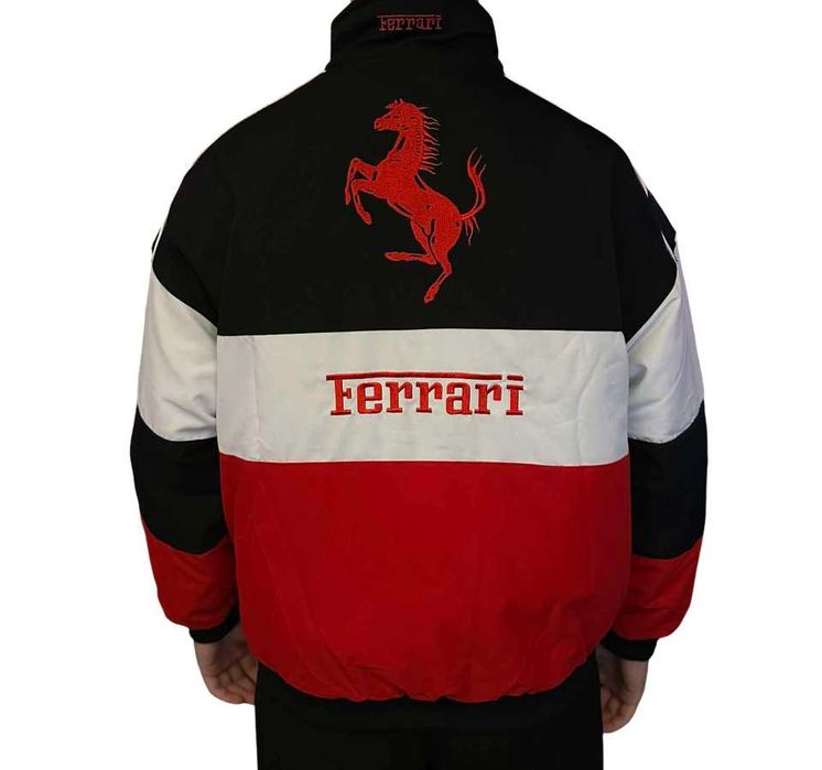 Kurtka Ferrari Vintage F1 Wyścigowa Bomberka Biała UNISEX M L XL