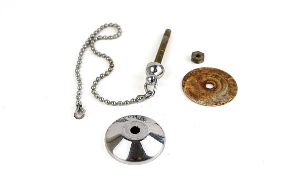 Parafuso + espelho + corrente para tampa de drenagem de lavatório