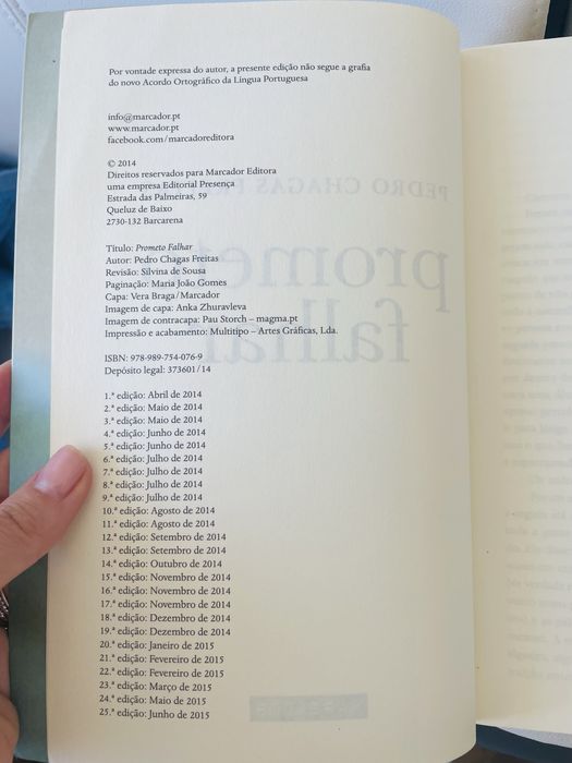 Livro Prometo falhar de Pedro Chagas Freitas