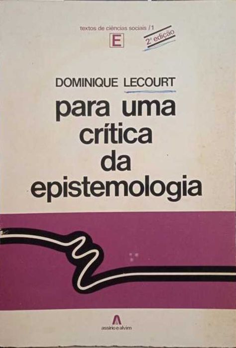 Para Uma Crítica Da Epistemologia - LECOURT - Dominique