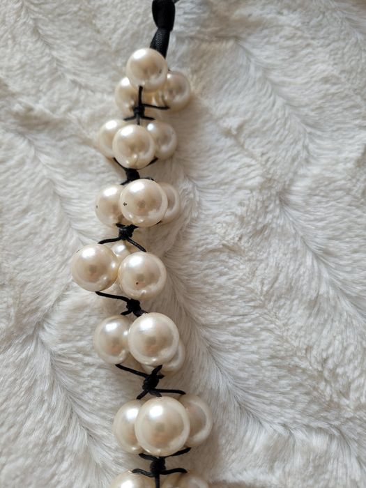 Korale, perły z drewnem