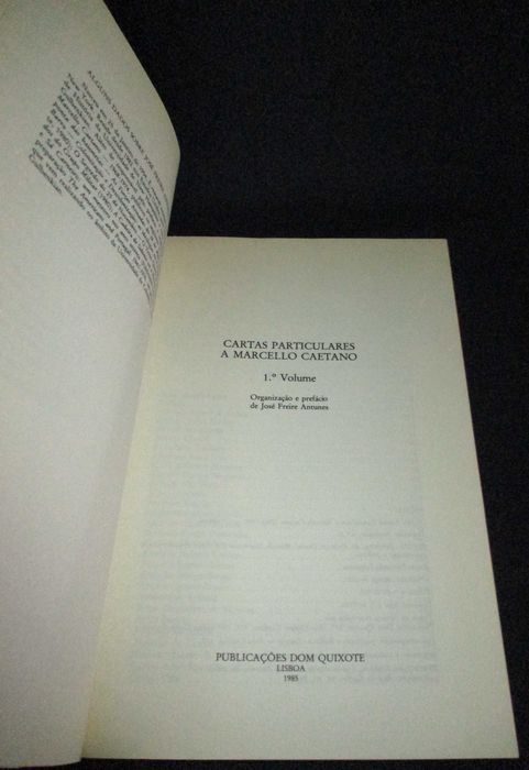 Livro Cartas Particulares a Marcello Caetano 1º Volume