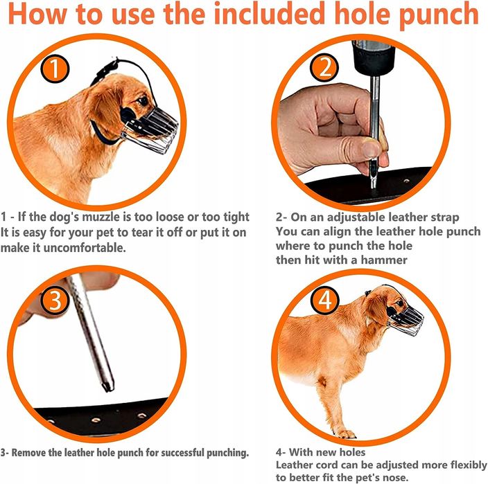 Kaganiec dla psa metalowy brązowy rozmiar L