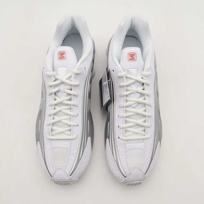 Nike Shox R4 White Bright Crimson Metallic Silver R.43