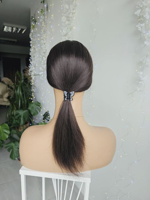 Topper z włosów naturalnych Natalia 50 cm imitacja skóry zagęszczenie