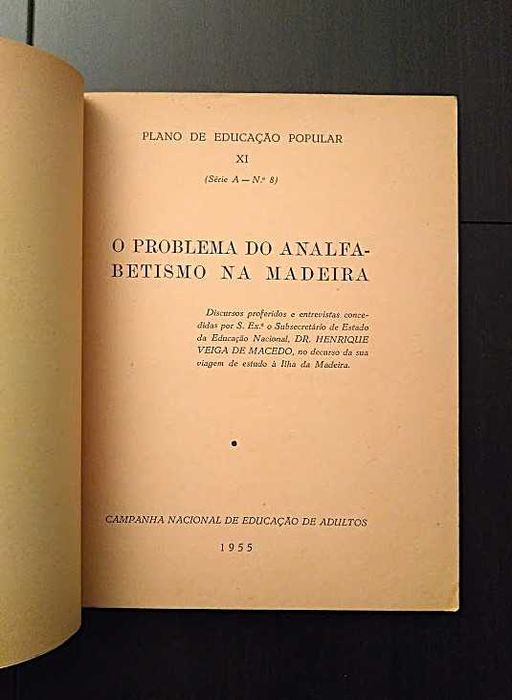 Henrique Veiga de Macedo - O Problema do analfabetismo na Madeira