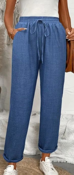 Spodnie damskie letnie materiałowe, casualowe