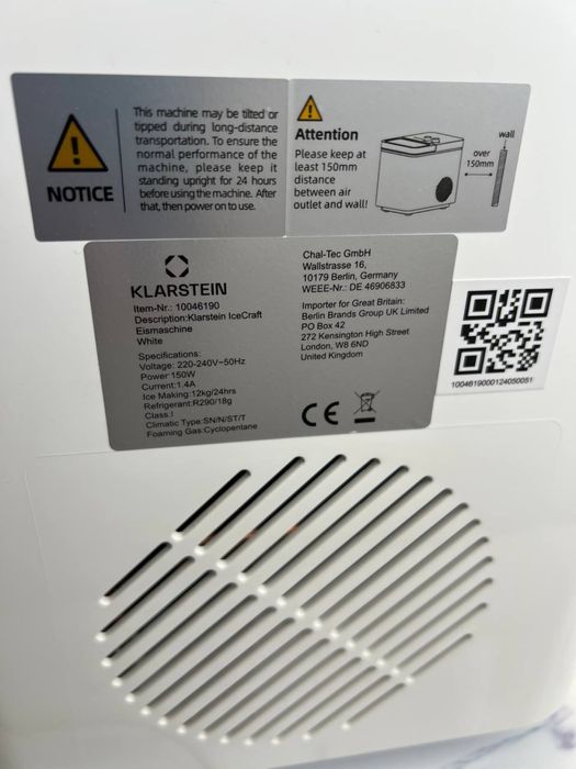 Льодогенератор з Німеччини Klarstein IceCraft 12 кг 10046190