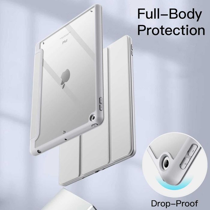 JETech iPad 10.2'' 7 8 9 etui pancerne stojak Smart Cover pencil srebn