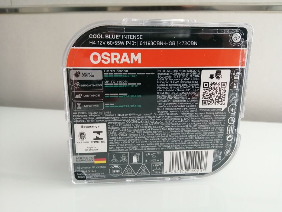 Lâmpadas H1/H4 OSRAM Cool Blue Intense NEXT Gen/Cool Blue Intense