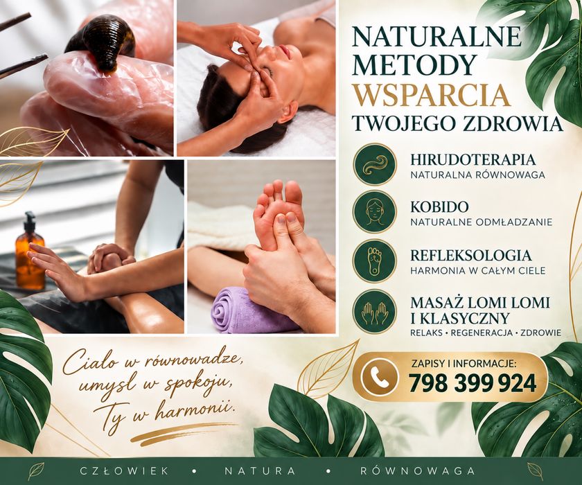 Masaże, refleksologia i hirudoterapia z dojazdem do klienta – Częstochowa i okolice