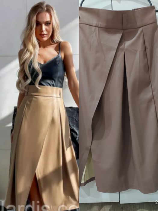 Юбка эко кожа миди