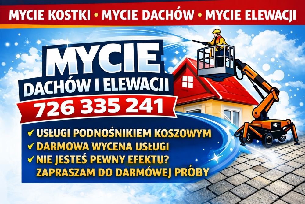 Mycie dachów i elewacji ciepłą wodą