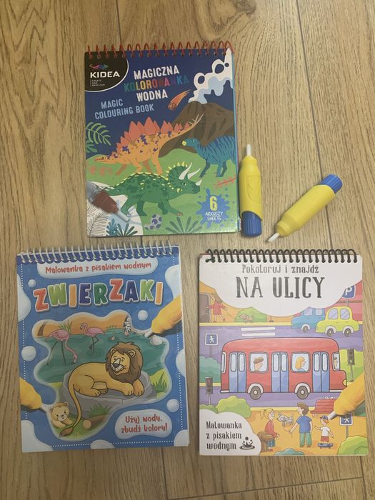 Trzy kolorowanki wodne