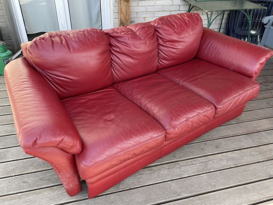 Sofa / kanapa skórzana czerwona