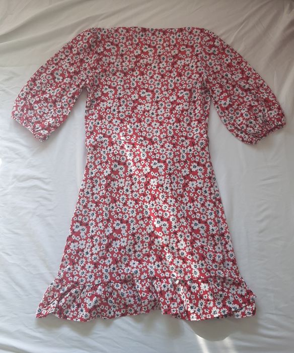Vestido Floral Vermelho Bershka XS (Como Novo)