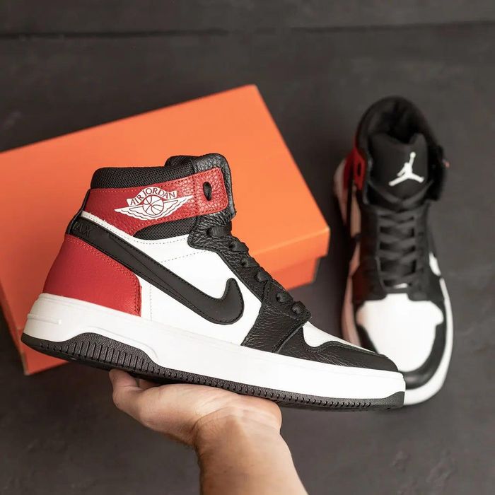 Белые зимние кроссовки Jordan высокие кожаные кеды