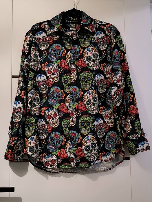 Męska koszula w stylu Dia de los Muertos, rozmiar S/M