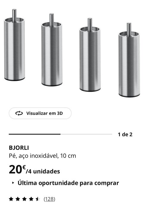 Pés em aço inoxidável IKEA