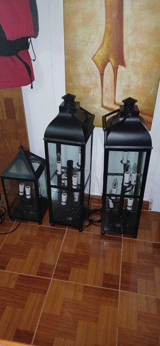 Conjunto de 3 lanternas decorativas eletricas 100% funcionais