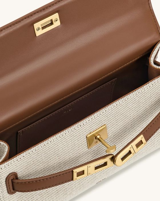Жіноча сумочка Jw pei Noor brown canvas і Black croc