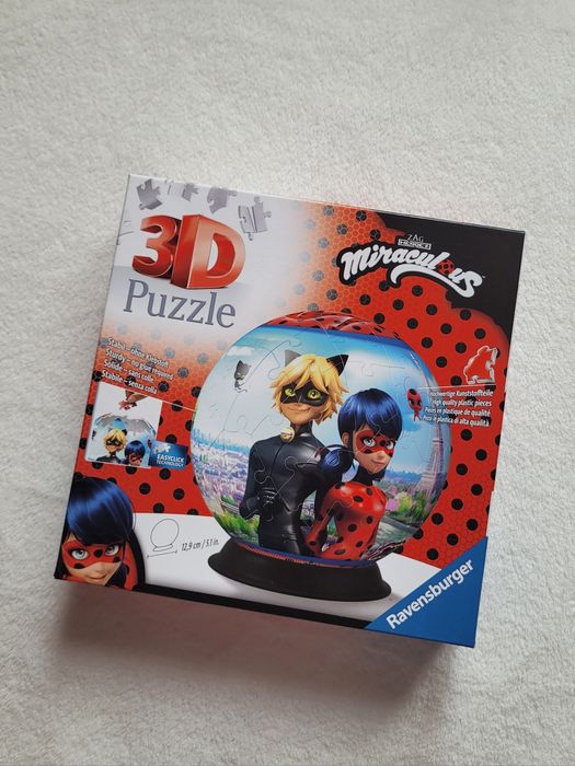 Puzzle Miraculum Biedronka i Czarny Kot kula
