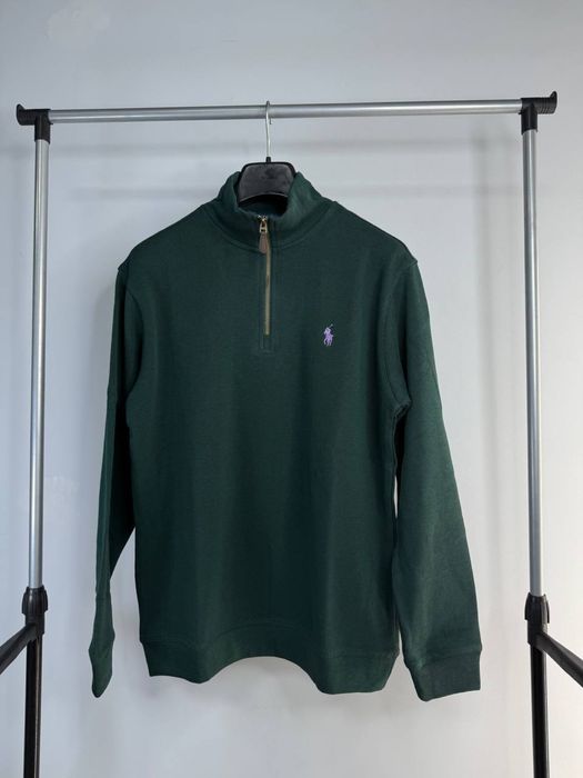 1/3 zip поло ральф лаурен / чоловіча кофта светр на замку ральф чорний