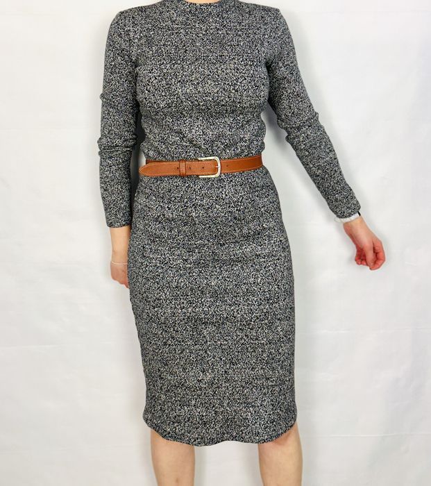 Melanżowa sukienka czarno‑szara S 36