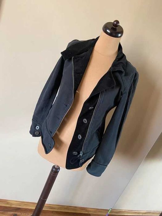 Sportmax code s m bluza kurtka ramoneska czarna wstawki z koronki s m