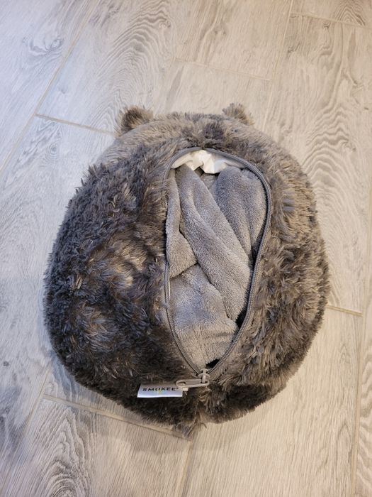 Przytulanka szary chomik + kocyk w środku 100×150cm 2w1 dla dziecka